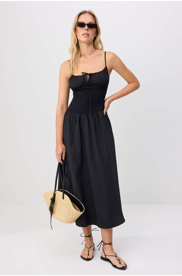 Black Gipeli Maxi Woven Dress