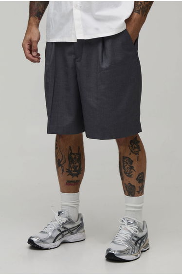 Bermuda Fit Tailored Shorts - grey