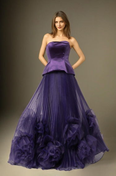 Lilac Elegance Purple Strapless Dress