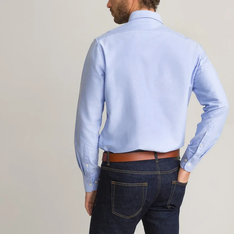 Oxford Cotton Shirt with Button-Down Collar - 2