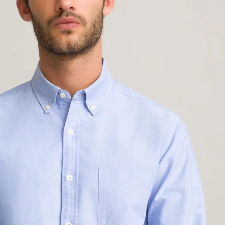 Oxford Cotton Shirt with Button-Down Collar - 3