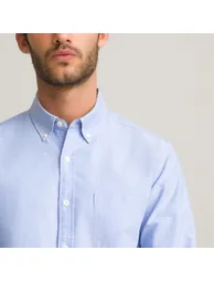 Oxford Cotton Shirt with Button-Down Collar - 3