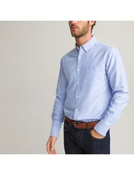 Oxford Cotton Shirt with Button-Down Collar - 1