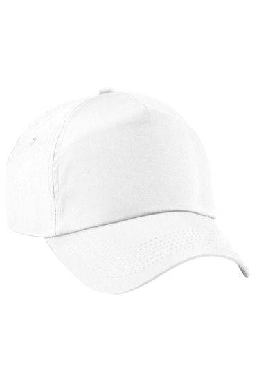 Beechfield Unisex Plain Original 5 Panel Baseball Cap - White