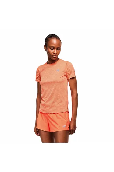 New Balance Womens/Ladies Logo Short-Sleeved Athletic T-Shirt - Orange
