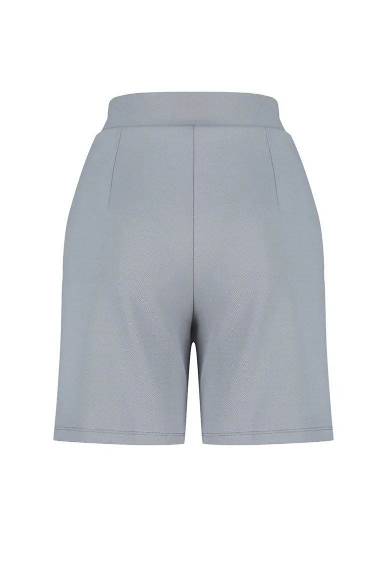 Gray Pleated Velcro Closure Shorts & Bermuda - 7