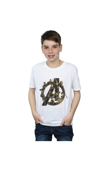 Avengers Infinity War Boys Logo Cotton T-Shirt - White