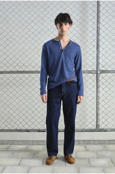 GIESTO Comfort Fit Long Sleeve Button Collar T-Shirt