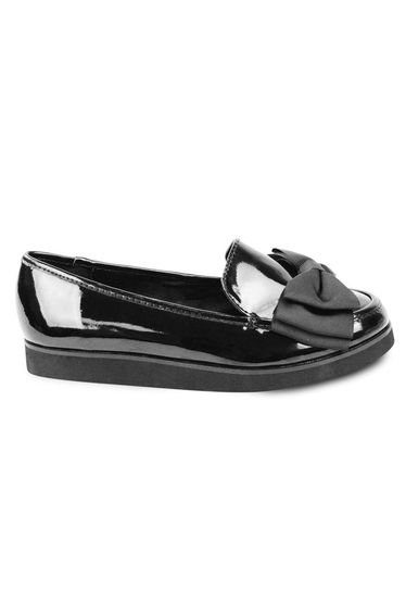 XENA FLAT BALLET SLIDER WITH BOW IN BLACK PATENT product thumbnail 2