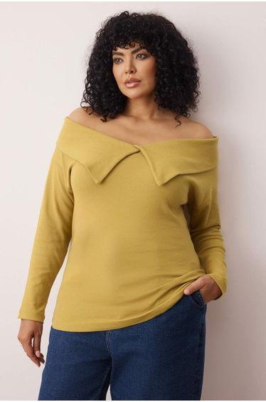 Fat Green Camisole Knitted Plus Size Blouse