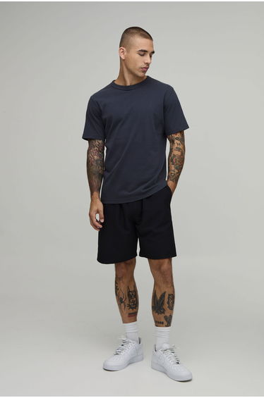 Relaxed Fit Elasticated Tech Shorts - black
