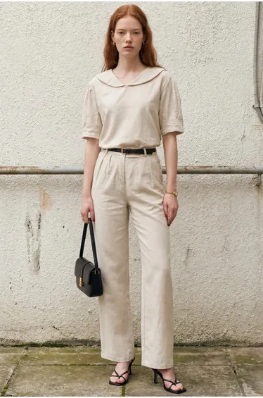 MY FASHION Shawl Collar Buttoned Two-Piece Coord Set