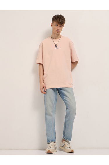 Men Pure Cotton Graphic Oversized T-Shirt