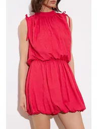 Fuchsia Straight Short / Mini Woven Dress - 3