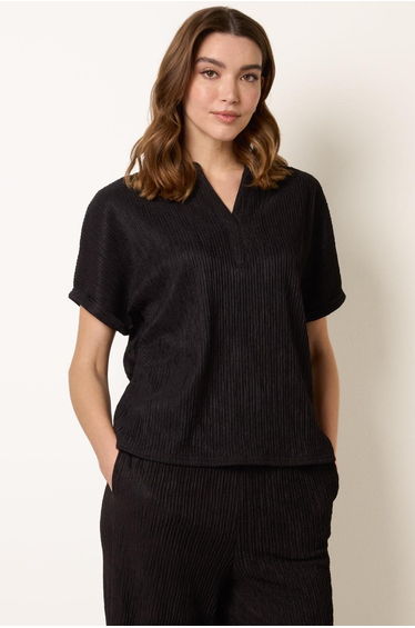 Grandad Collar Oversized Top