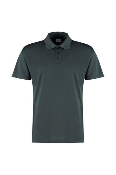 Kustom Kit Mens Micro Mesh Short-Sleeved Polo Shirt - Dark Graphite