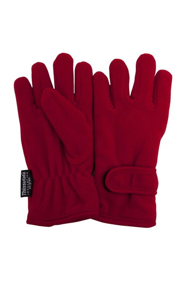 FLOSO Girls Childrens/Kids Plain Thermal Thinsulate Fleece Gloves (3M 40g) - Red