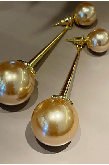 Double Bead Drop Earrings