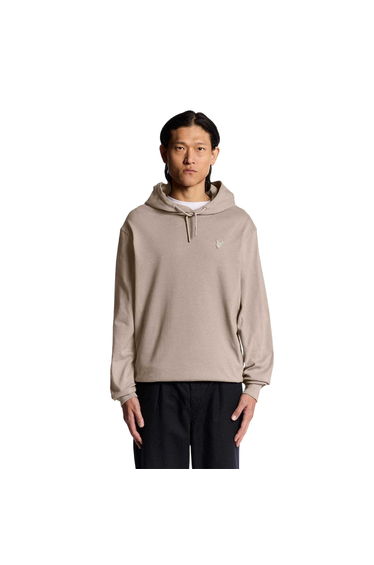 Lyle & Scott Mens Cotton Blend Heavyweight Regular Pullover Hoodie - Brown