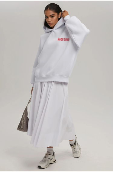 Oversized Printed Hooded Sweatshirt