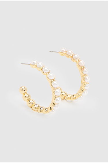 Loop Pearl Hoop Earrings