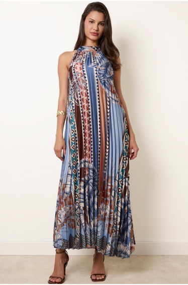Satin Pleated Dress