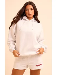 Ice Grey PLT Studio Archive Puff Print Drawstring Sweat Shorts - 3