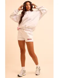 Ice Grey PLT Studio Archive Puff Print Drawstring Sweat Shorts