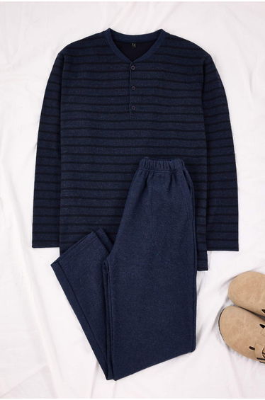 Indigo regular textured homewear pajama set