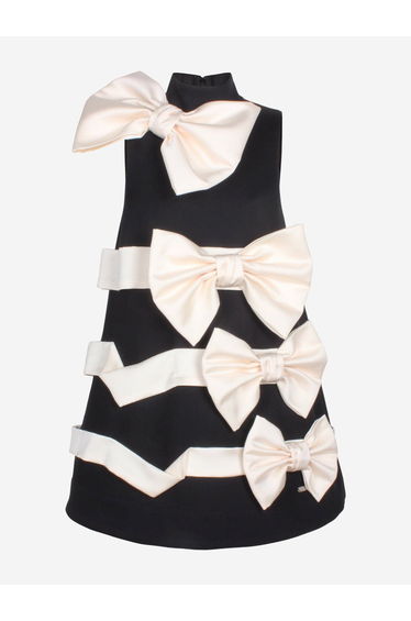 Jessie And James Girls Wrap Up Dress in Black