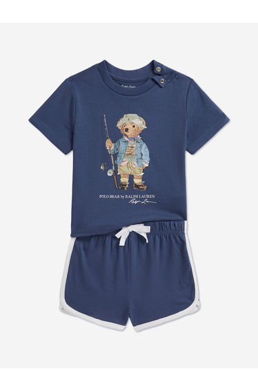 Ralph Lauren Baby Boys Polo Bear Short Set in Blue