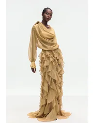 Bolat Ruffle Asymmetric Split Maxi Dress - 1