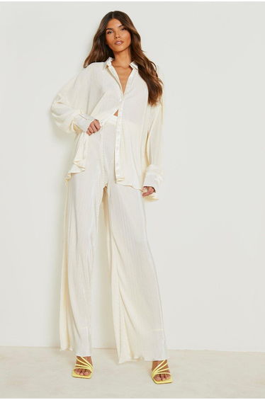 Premium Plisse Flared Hem Trousers