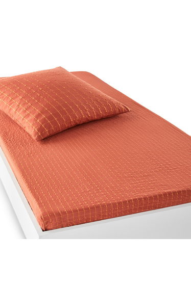 Melior Checked 100% Washed Cotton Child's Fitted Sheet