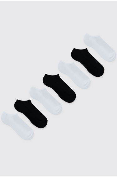 7 PK Plain Sport Half Terry Trainer Socks - multi