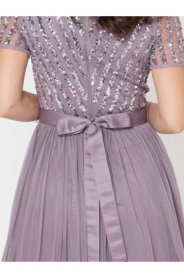 Maya Moody Lilac Satin Sash Belt