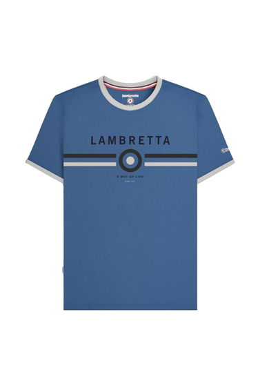 Lambretta Mens Target Ringer T-Shirt - Moonlight Ocean