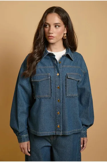 Scallop Pocket Denim Jacket