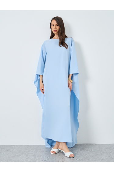 Solid Batwing Sleeve Maxi Kaftan