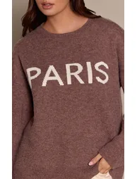 Mocha Paris Jacquard Knit Jumper - 3