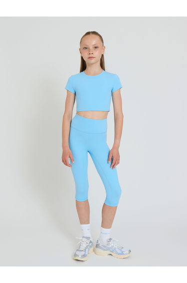 Blanca Sport Girls Active Capri Set in Blue
