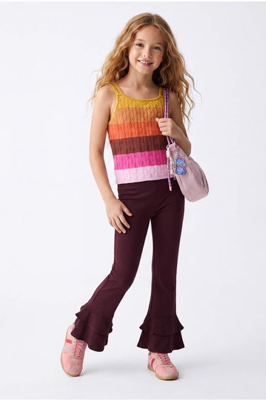 Burgundy Plain Knitted Trouser
