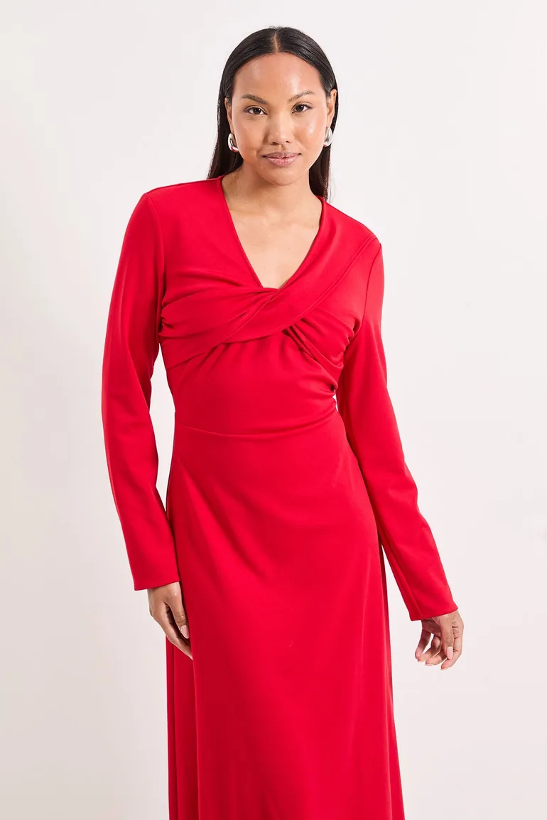 Red Twist V Neck Fit & Flare Ponte Midaxi Dress Principles by Debenhams Red : Day Dresses : VogaCloset Oman Red Twist V Neck Fit & Flare Ponte Midaxi Dress Principles by Debenhams Red : Day Dresses : VogaCloset Oman