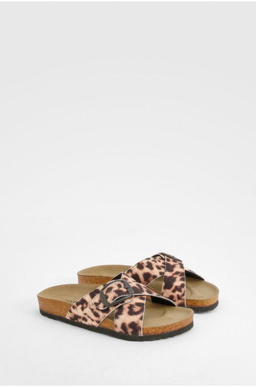 Wide Fit Single Strap Footbed Sliders