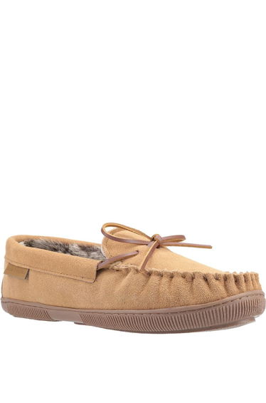 Hush Puppies Mens Ace Slip On Leather Slipper - Tan