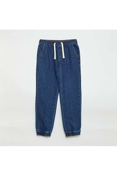 Jogger-fit denim trousers BLUE