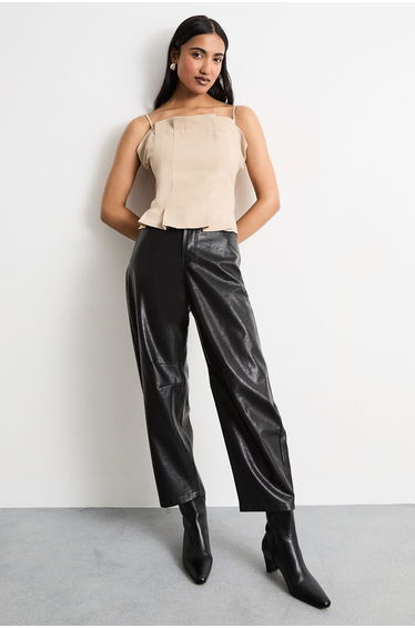 Pleated Detail Bandeau Fitted Body Top