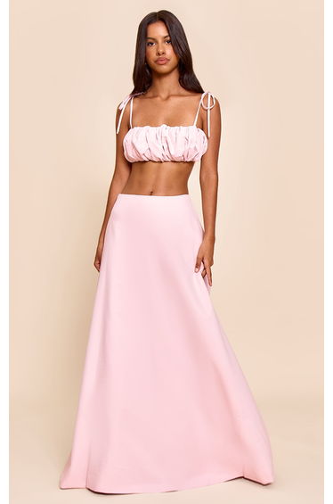 Petite Blush Ruched Bandeau Tie Top product thumbnail 3