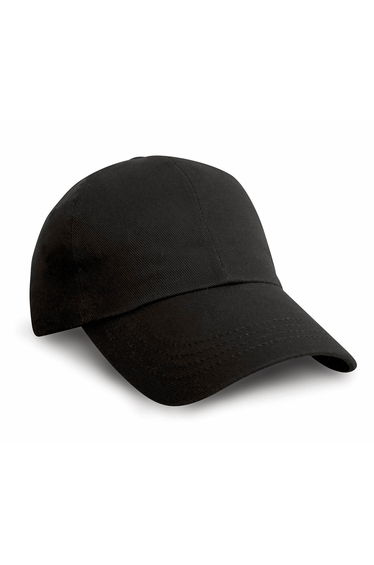 Result Unisex Low Profile Heavy Brushed Cotton Baseball Cap - Black