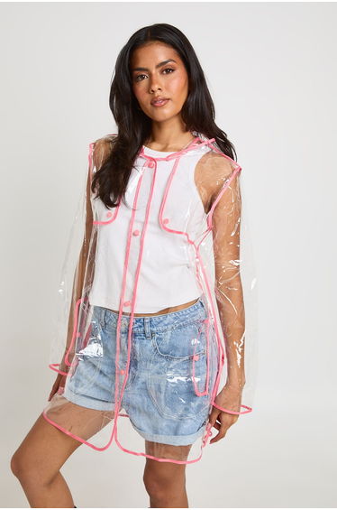 Trim Detail Transparent Festival Mac - pink
